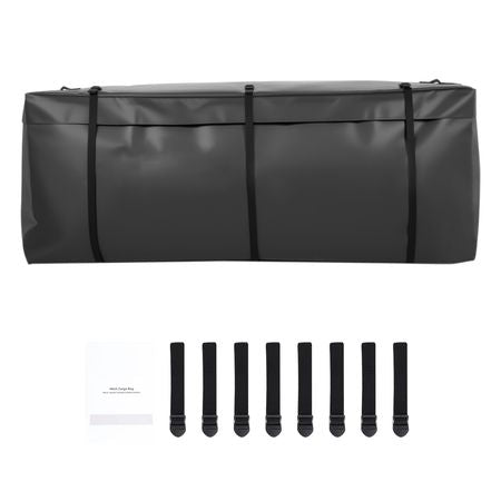 Hitch Cargo Carrier Bag, Waterproof 840D PVC, 46.65 x 20.08 x 19.69 in (12 Cubic Feet), Heavy Duty Cargo Bag for Truck Bed Storage with Reinforced Straps, Suitable for Car SUV Vans Hitch Basket