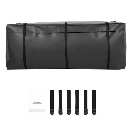 Hitch Cargo Carrier Bag, Waterproof 840D PVC, 59.84 x 24.02 x 24.41 in (20 Cubic Feet), Heavy Duty Cargo Bag for Truck Bed Storage with 6 Reinforced Straps, Suitable for Car Vans Hitch Basket