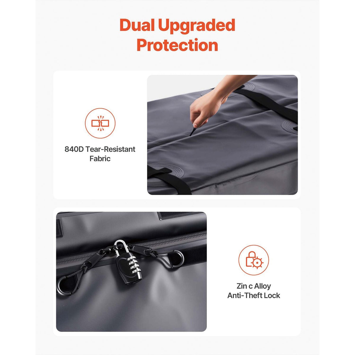 Hitch Cargo Carrier Bag, Waterproof 840D PVC, 59.84 x 24.02 x 30.63 in (25 Cubic Feet), Heavy Duty Cargo Bag for Truck Bed Storage with Reinforced Straps, Suitable for Car SUV Vans Hitch Basket