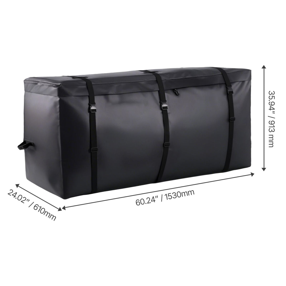 Hitch Cargo Carrier Bag, Waterproof 840D PVC, 60.24 x 24.02 x 35.94 in (30 Cubic Feet), Heavy Duty Cargo Bag for Truck Bed Storage with Reinforced Straps, Suitable for Car SUV Vans Hitch Basket