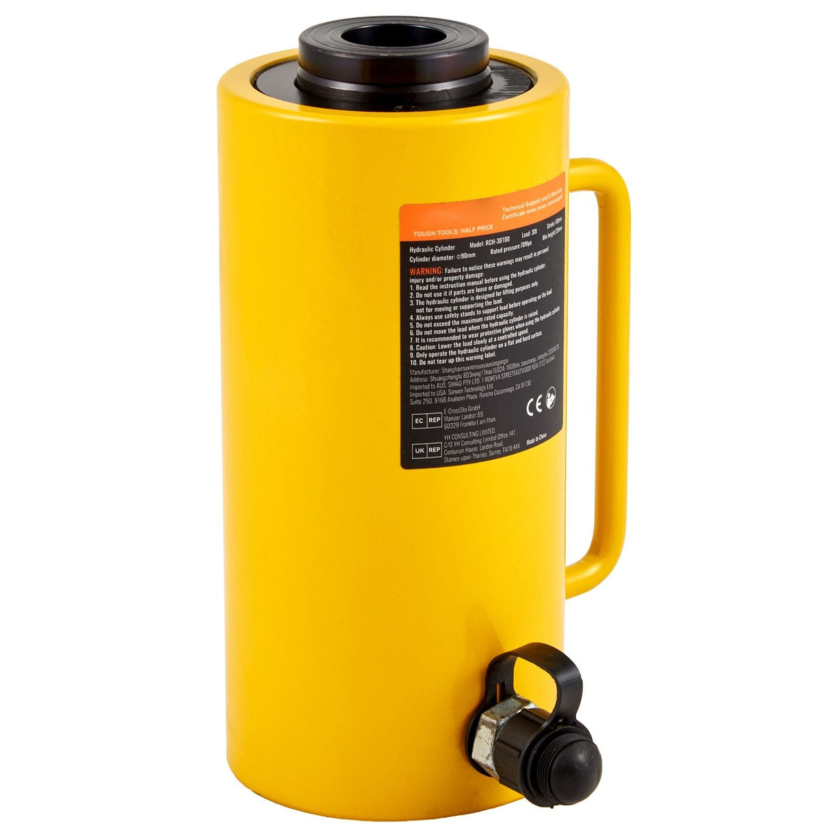 Hollow Plunger 30Ton 4"Stoke/ 100mm Hydraulic Cylinder Jack Single Acting