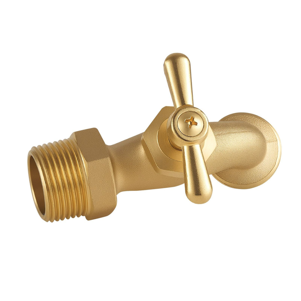 Hose Bibb, 3/4" MIP x 3/4" MHT Connection, Multi-Turn Garden Valve, Heavy Duty Brass Hose Bib, Outdoor Water Faucet Spigot, Brass Plumbing Fitting, Compatible with Copper, Galvanized Pipes