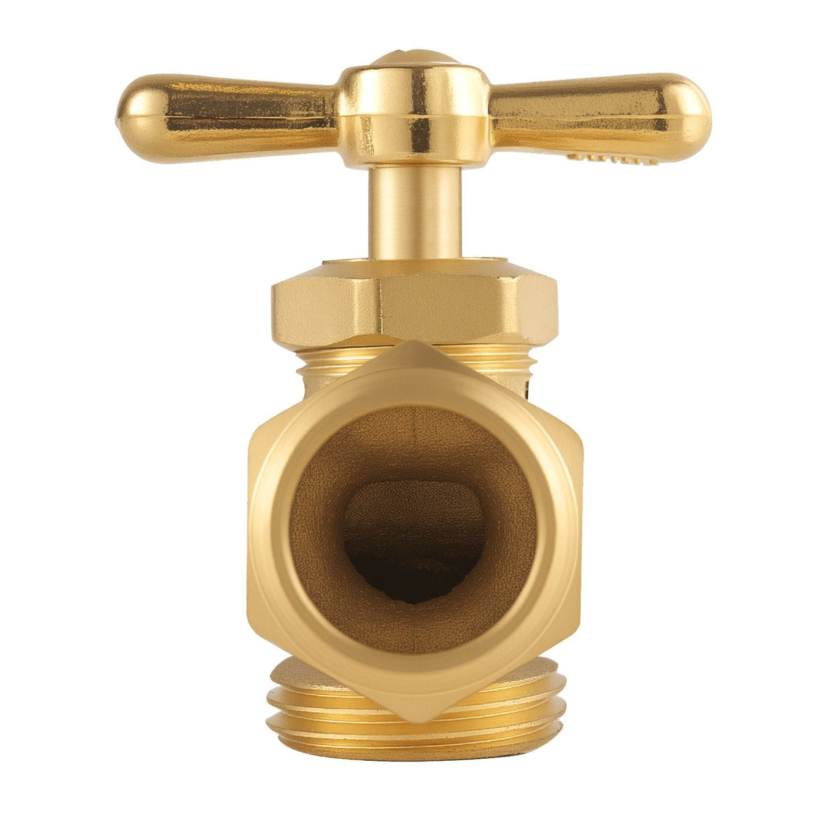 Hose Bibb, 3/4" MIP x 3/4" MHT Connection, Multi-Turn Garden Valve, Heavy Duty Brass Hose Bib, Outdoor Water Faucet Spigot, Brass Plumbing Fitting, Compatible with Copper, Galvanized Pipes