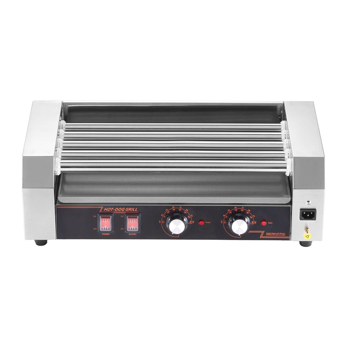 Hot Dog Roller, 12 Hot Dog 5 Rollers, Stainless Steel Sausage Grill Cooker, 750W Hot Dog Machine with Dual Temp Control, Removable Oil Drip Tray, for Party Home Commercial