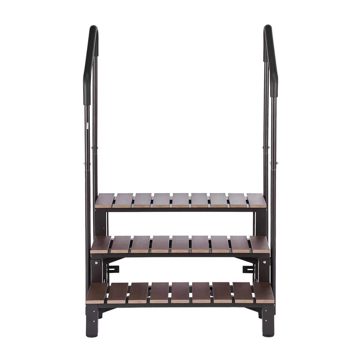 Hot Tub Steps with Handrail 3-Step Spa Outdoor Stairs 550lbs Capacity, 32.3in Wide Step, Steel & Plastic, Easy Assembly, Non-Slip Step Ladder for Above-Ground/Inflatable Pool, RV,Patio,Deck