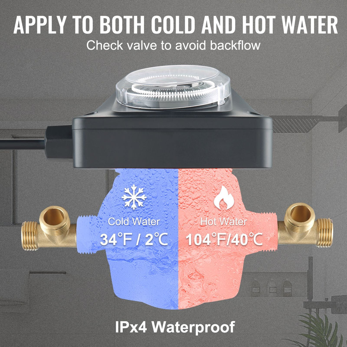 Hot Water Recirculating Pump, 100W Water Circulator Pump, Auto Start/Close Ultra-silent Stainless Steel Head Circulation, for Electric Water Heater System/Facuet/Showerhead Circulation
