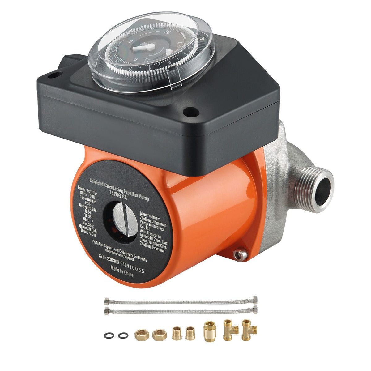 Hot Water Recirculating Pump, 100W Water Circulator Pump, Auto Start/Close Ultra-silent Stainless Steel Head Circulation, for Electric Water Heater System/Facuet/Showerhead Circulation
