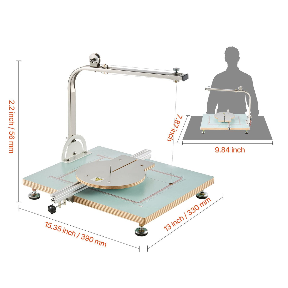 Hot Wire Foam Cutter, 58W Electric Styrofoam Cutter with Variable Temperature Control, Portable Tabletop Cutting Tool with 10.24" Max. Cutting Thickness for Foam, KT Board, Low-Density Sponge