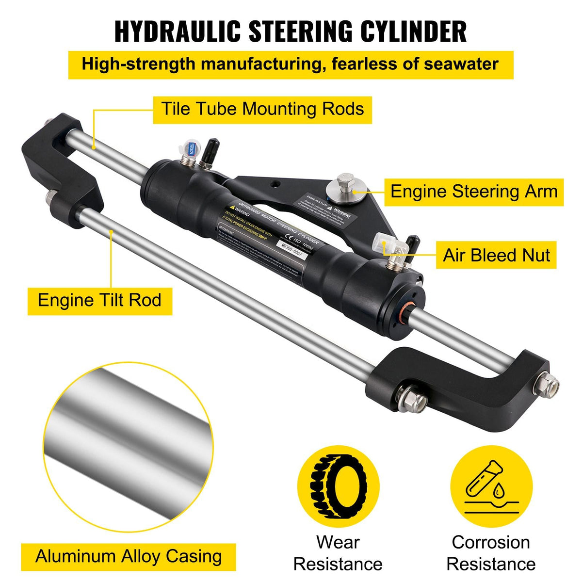 Hydraulic Boat Steering Kit 300HP, Hydraulic Steering Kit Helm Pump, Hydraulic Outboard Steering Kit with 20 Feet Hydraulic Steering Hose for Boat Steering System