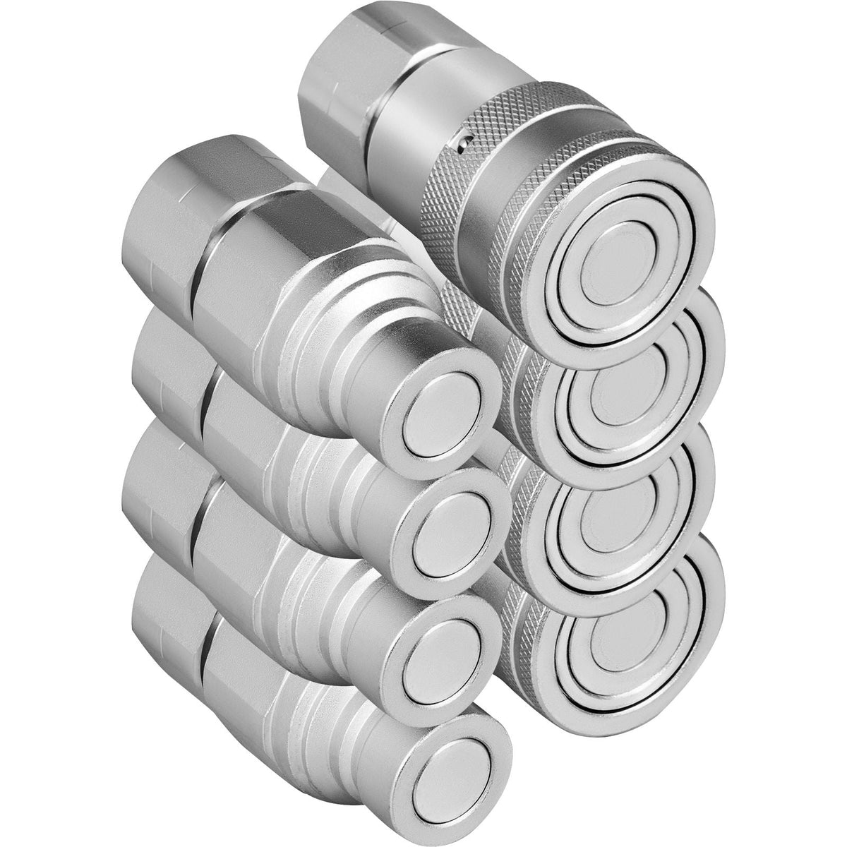 Hydraulic Coupler 1/2 Body with 1/2" NPT Thread 27.6 MPa Hydraulic Quick Connect 4 Pairs Hydraulic Coupling Quick Connect 45.5 L/min Hydraulic Quick Coupler