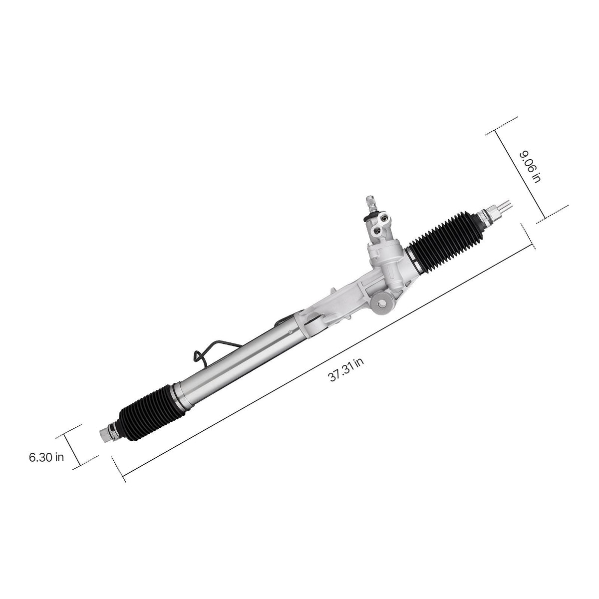 Hydraulic Power Steering Rack and Pinion, with Dust Boot, Compatible with 1996-2000 Toyota 4Runner L4 2.7L, 1996-2002 Toyota 4Runner V6 3.4L, 1998-2004 Toyota Tacoma L4 2.7L / V6 3.4L (RWD)