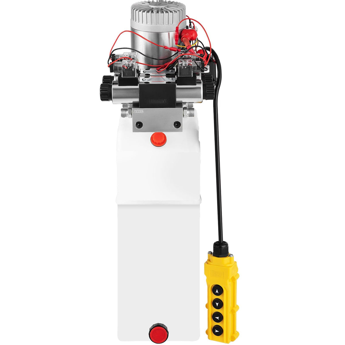 Hydraulic Pump, 8 Quart/2 Gal Double Acting Dump Trailer Pump DC 12V, 3200 PSI Max Relief Pressure, Electric Hydraulic Power Unit for Dump Trailer Car Lifting (with 4pcs SAE #6 Connectors)