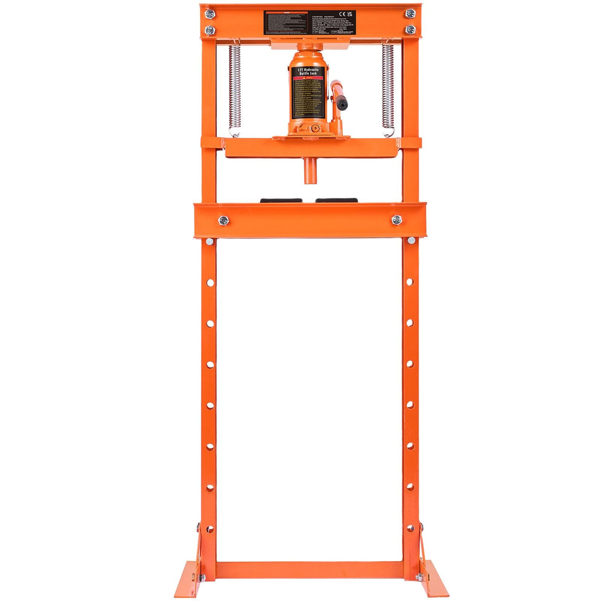 Hydraulic Shop Press, 12 Ton H-Frame Hydraulic Garage/Shop Floor Press, Adjustable Shop Press with Press Plates, Heavy Duty Hydraulic Press for Garage, Shop, Workshop