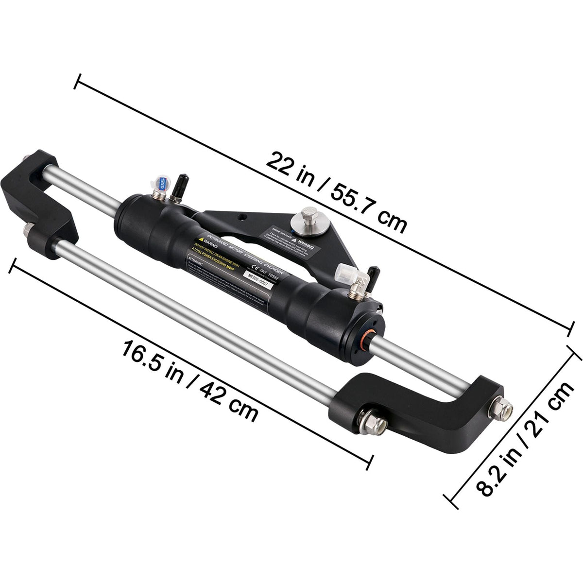 Hydraulic Steering Cylinder 300HP, Hydraulic Steering, Front Mount, Hydraulic Outboard Steering Cylinder for Marine Boat Steering System
