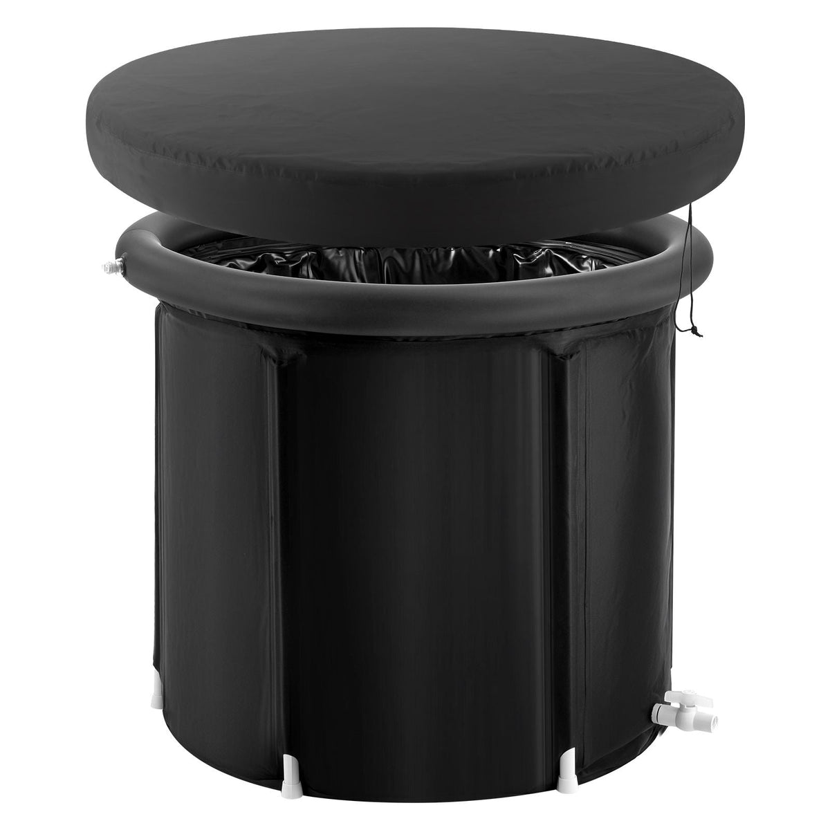 Ice Bath Tub, Cold Water Therapy Plunge Tub for Athlete, Portable Outdoor Ice Barrel Plunge Pool for Recovery, 98 Gal Inflatable Folding Bathtub with Cover, Home Ice Pod for Adult, 35.4"Lx30"H