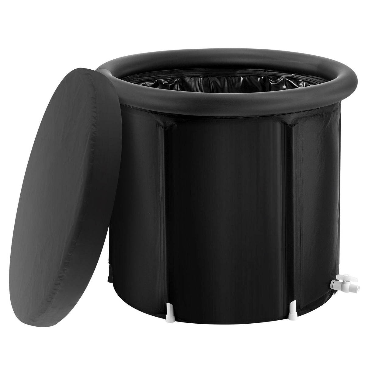 Ice Bath Tub, Cold Water Therapy Plunge Tub for Athlete, Portable Outdoor Ice Barrel Plunge Pool for Recovery, 98 Gal Inflatable Folding Bathtub with Cover, Home Ice Pod for Adult, 35.4"Lx30"H