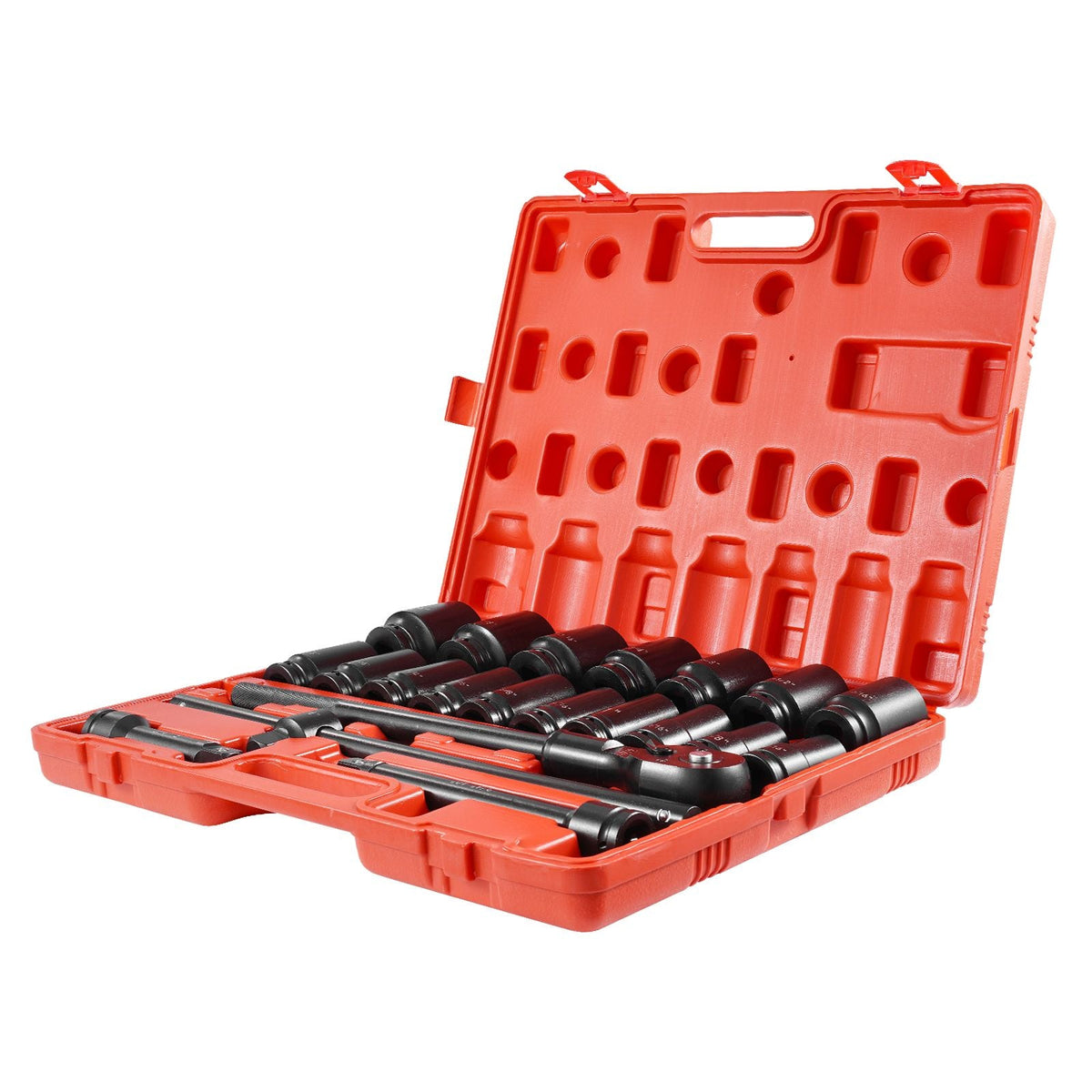 Impact Socket Set 3/4 Inches 22 Piece Deep Impact Sockets, Socket Assortment 3/4 Inches Drive Socket Set Impact Standard SAE Sizes 7/8 Inches to 2 Inches Includes Adapters and Ratchet Handle