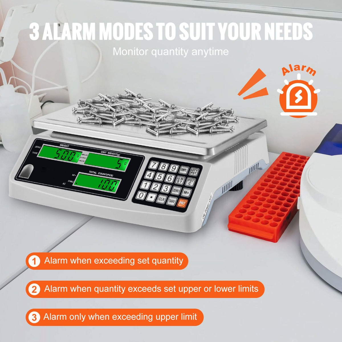 Industrial Counting Scale, 30 kg x 1 g, Digital Scale for Parts and Coins, g/kg/lb Units, Electronic Gram Scale Inventory Counting Scale Kitchen Jewelry Scale with RS232 Port and 3 LCD Screens
