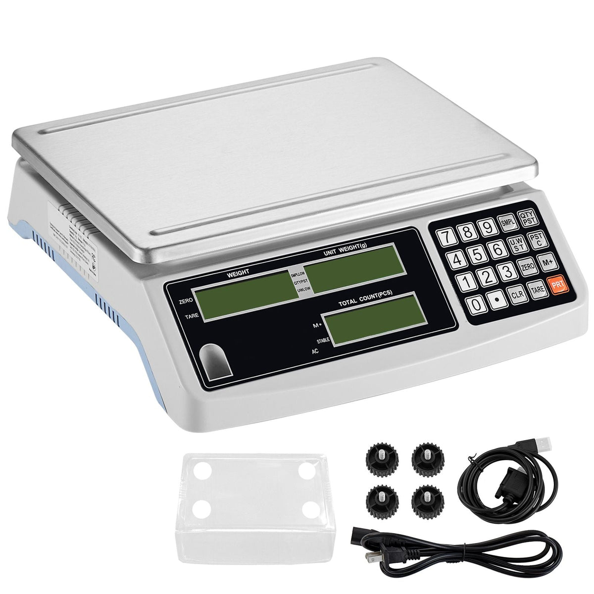 Industrial Counting Scale, 30 kg x 1 g, Digital Scale for Parts and Coins, g/kg/lb Units, Electronic Gram Scale Inventory Counting Scale Kitchen Jewelry Scale with RS232 Port and 3 LCD Screens