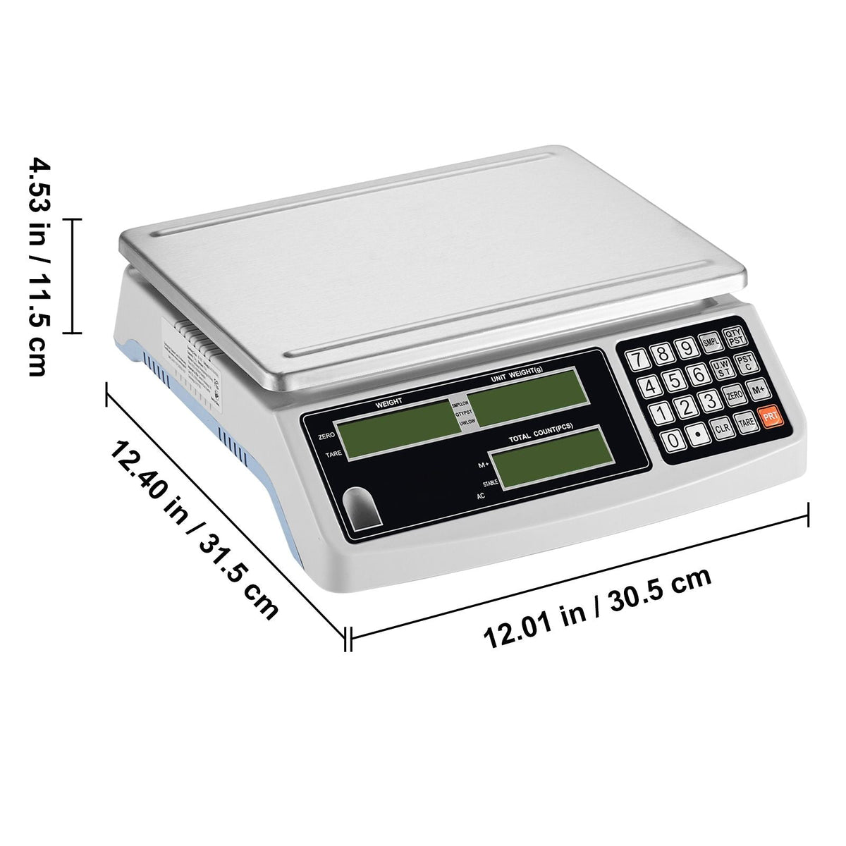 Industrial Counting Scale, 30 kg x 1 g, Digital Scale for Parts and Coins, g/kg/lb Units, Electronic Gram Scale Inventory Counting Scale Kitchen Jewelry Scale with RS232 Port and 3 LCD Screens