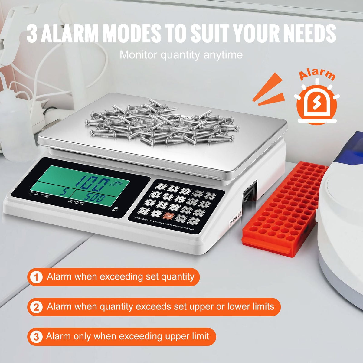 Industrial Counting Scale, 30 kg x 1 g, Digital Scale for Parts and Coins, g/kg/lb Units, Electronic Gram Scale Inventory Counting Scale Kitchen Jewelry Scale with RS232 Port and LCD Screen