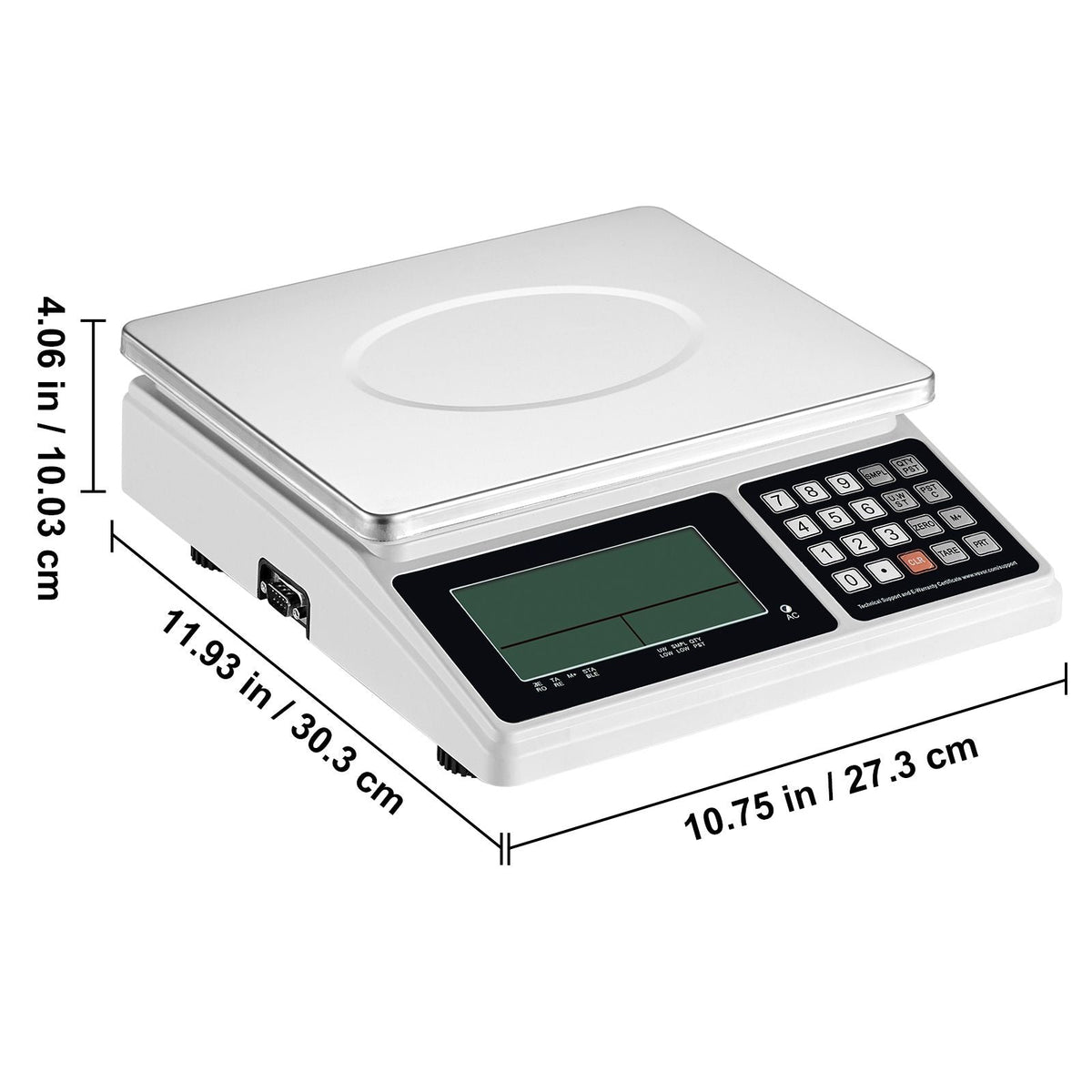 Industrial Counting Scale, 30 kg x 1 g, Digital Scale for Parts and Coins, g/kg/lb Units, Electronic Gram Scale Inventory Counting Scale Kitchen Jewelry Scale with RS232 Port and LCD Screen