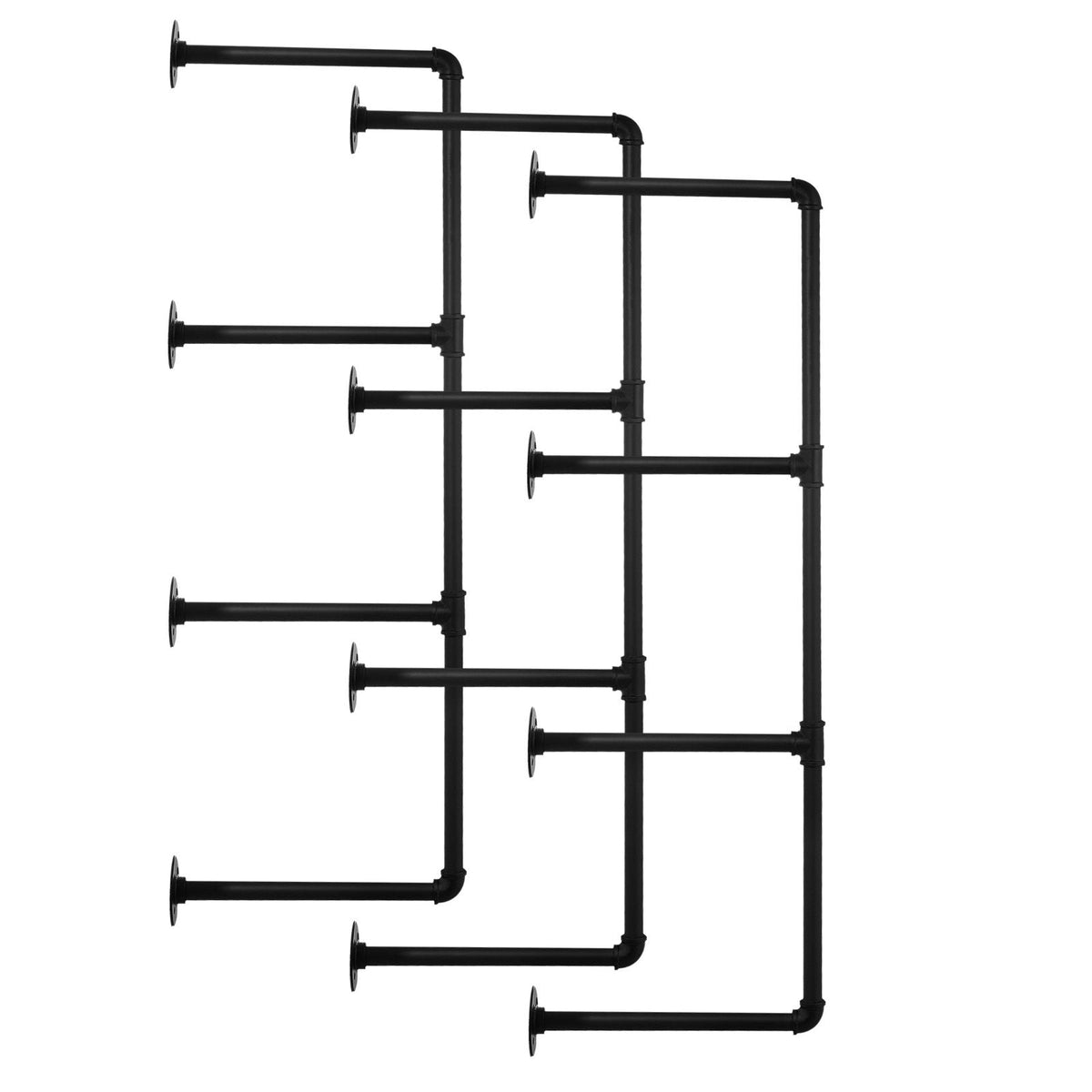 Industrial Pipe Shelf, 4 Tier 3PCS, 11.8in Applicable Board Width Wall-Mount Floating Rustic Wood Shelves Bracket Bookshelf,Storage Holder for Kitchen Bedroom Bathroom, (Planks NOT Included)