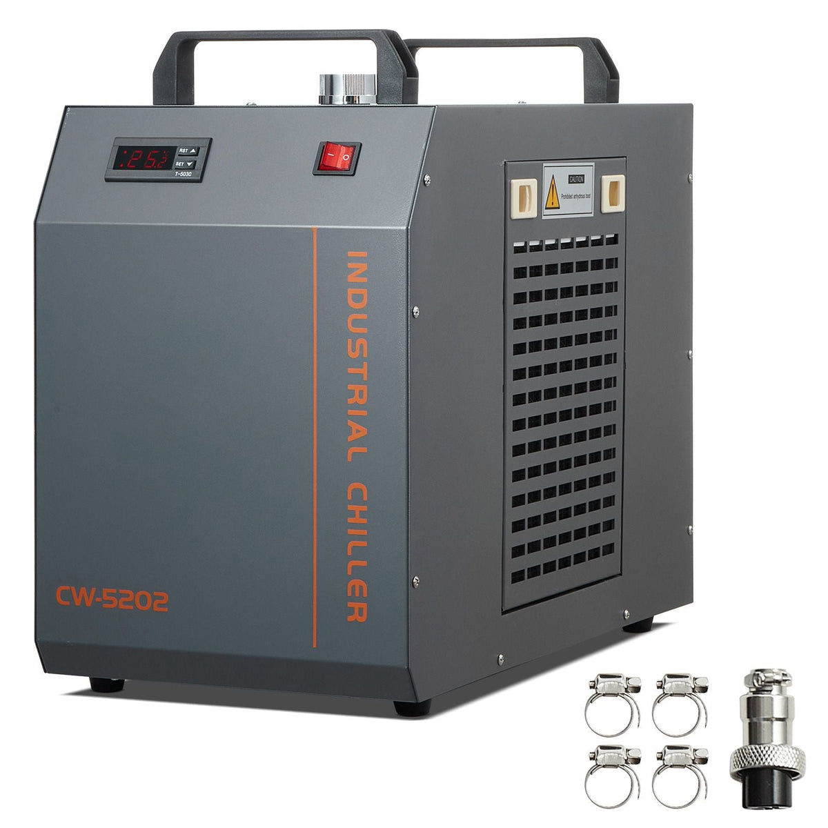 Industrial Water Chiller, CW-5202, Industrial Water Cooler Cooling System with Built-in Compressor 7L Water Tank Capacity 18 L/min Max Flow Rate, for CO2 Laser Engraving Machine Cooling Machine