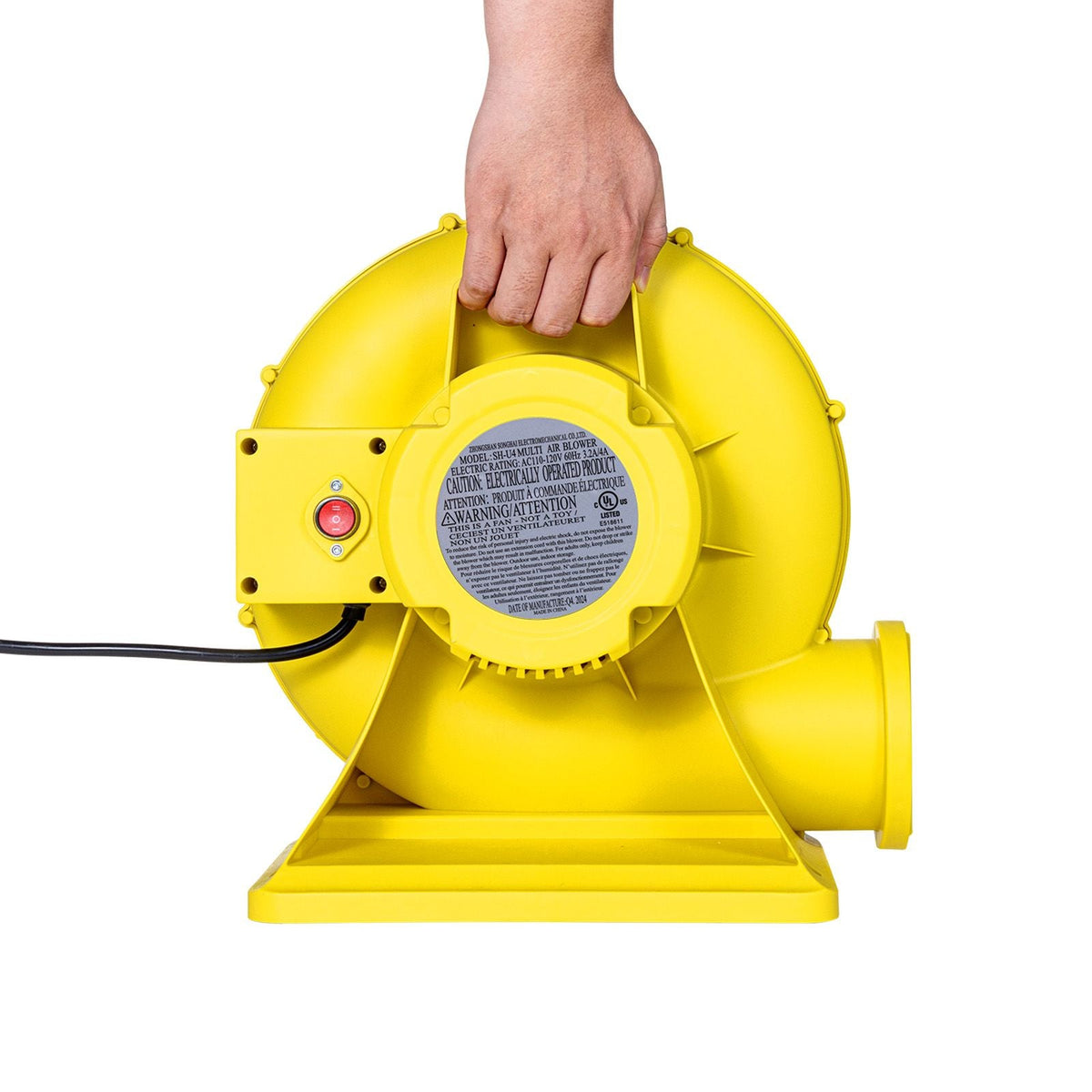 Inflatable Blower, 380W&450W, 0.5 & 0.6 HP Bounce House Blower, Pump Commercial Air Blower for Inflatables, Bouncy Castle Electric Air Blower Fan Perfect for Bounce House, Waterslides, Yellow