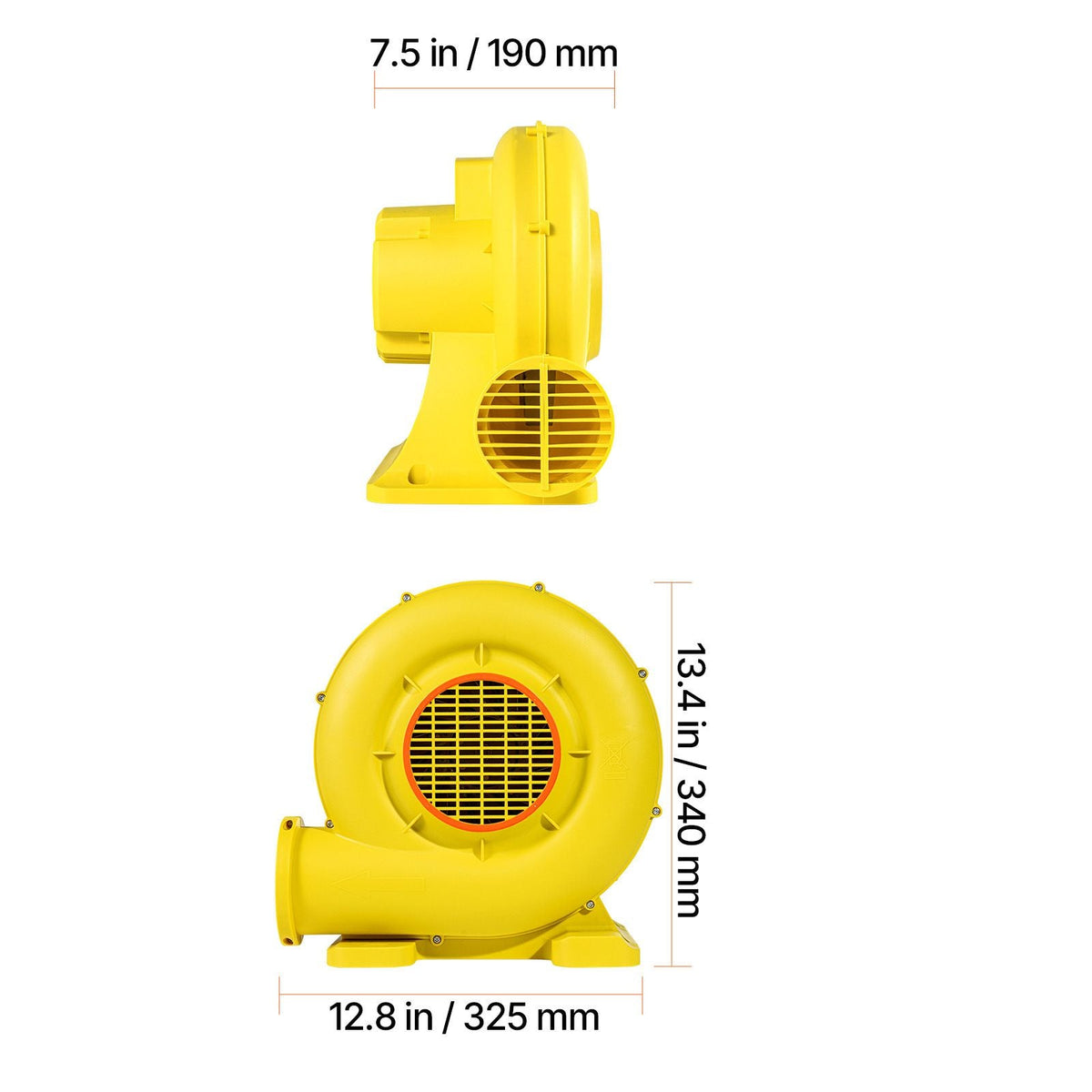 Inflatable Blower, 680&750W, 1.0HP Bounce House Blower, Pump Commercial Air Blower for Inflatables, 3400RPM Bouncy Castle Electric Air Blower Fan Perfect for Bounce House, Waterslides, Yellow