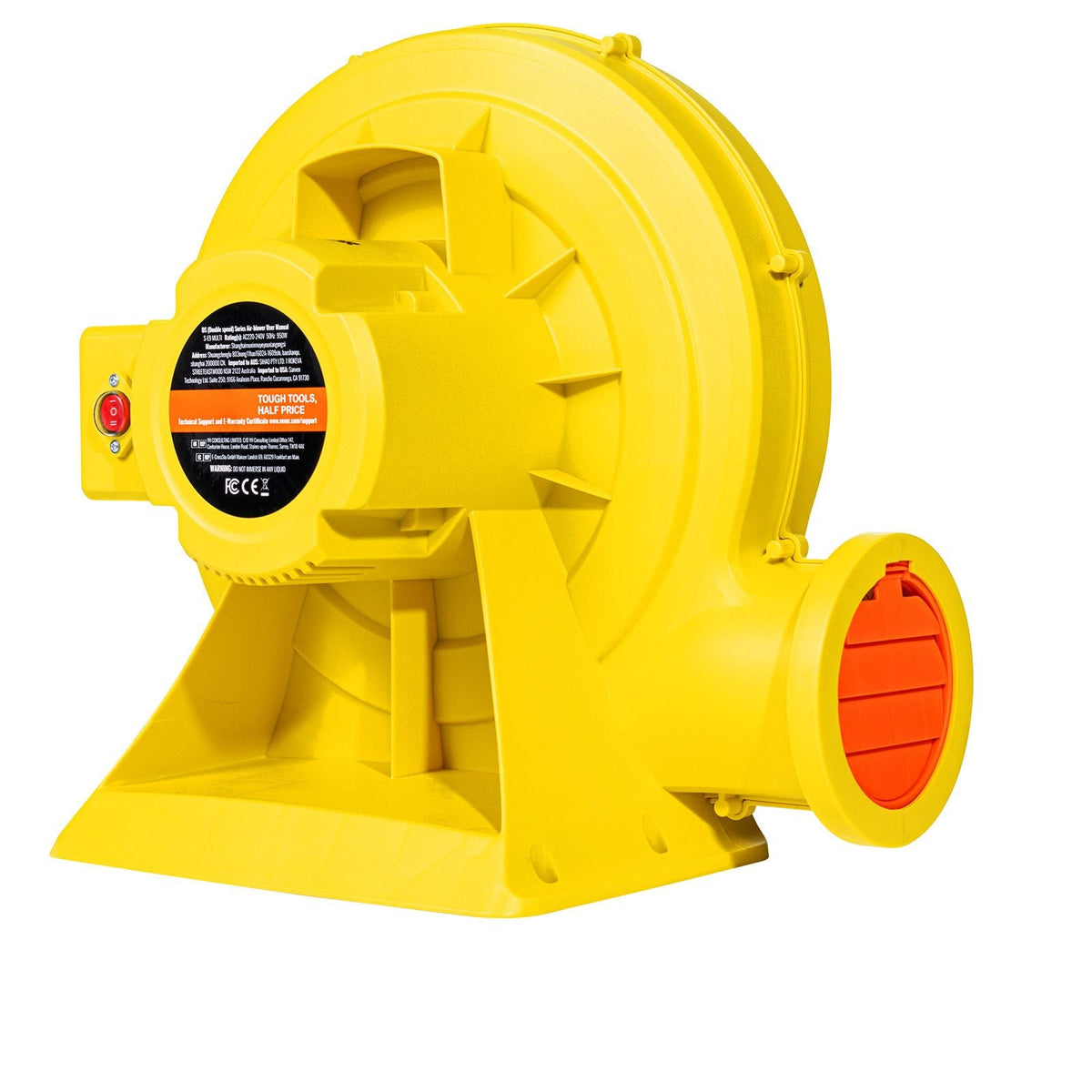 Inflatable Blower, 750W&950W, 1.3 HP Bounce House Blower, Pump Commercial Air Blower for Inflatables, 3300RPM Bouncy Castle Electric Air Blower Fan Perfect for Bounce House, Waterslides, Yellow