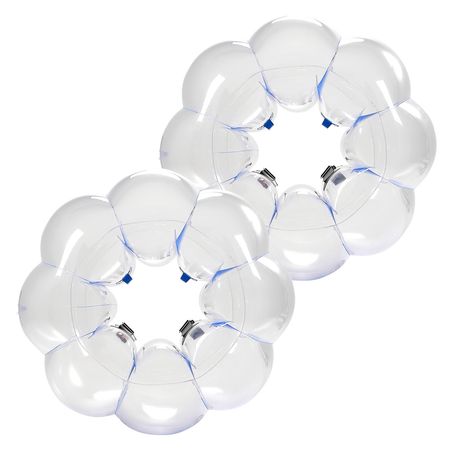 Inflatable Bumper Balls 2-Pack, 3FT/0.9M Body Sumo Ball, Durable Thick PVC Human Hamster Bubble Knocker for Outdoor Team Gaming Play, Bopper Toy for Playground Yard Park, Blue Stripes