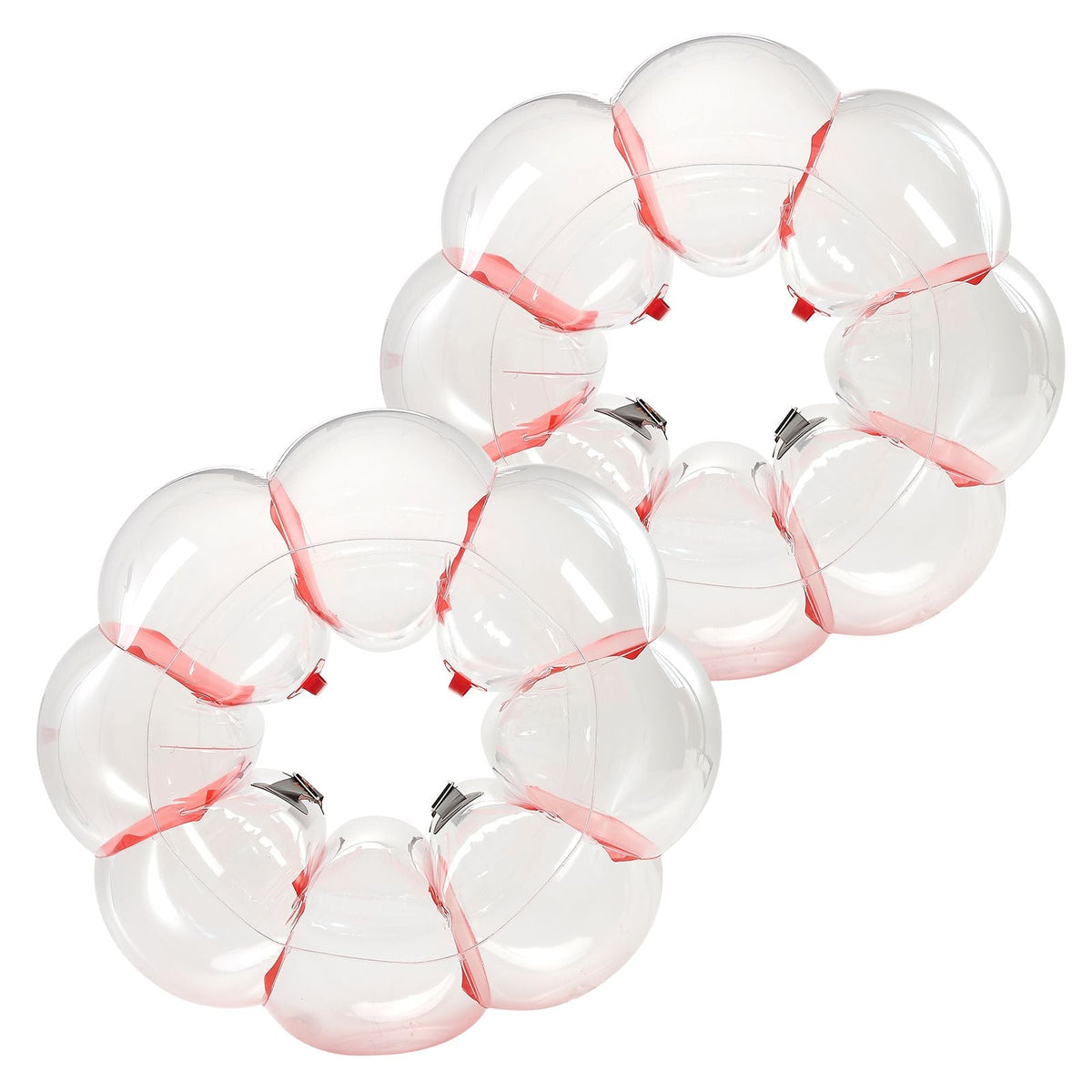 Inflatable Bumper Balls 2-Pack, 3FT/0.9M Body Sumo Zorb Ball, Durable Thick PVC Human Hamster Bubble Knocker for Outdoor Sports Team Gaming Play, Bopper Toy for Playground Yard Park, Red Stripes