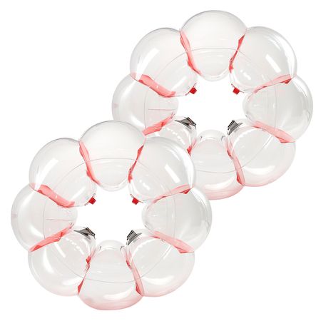 Inflatable Bumper Balls 2-Pack, 3FT/0.9M Body Sumo Zorb Ball, Durable Thick PVC Human Hamster Bubble Knocker for Outdoor Sports Team Gaming Play, Bopper Toy for Playground Yard Park, Red Stripes