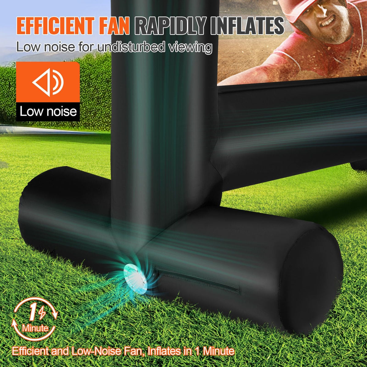 Inflatable Movie Screen, 14 FT Inflatable Projector Screen for Outside with Blower and Carrying Bag, Front/Rear Projection, Oxford Fabric Blow Up Screen for Outdoor Parties Backyard Movie Night