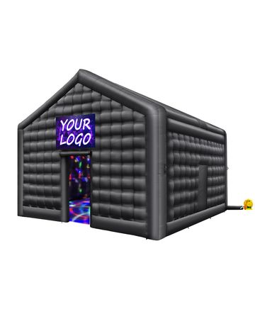 Inflatable Nightclub, 17.7 x 16.4 x 13.9 Ft, Blow up Party Tent with Disco Lights & 680W Blower, Large Inflatable Night Club Tent for Adults, Inflatable House Air Cube for Wedding Birthday Black