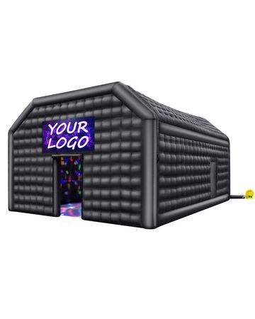 Inflatable Nightclub, 29.5 x 19.7 x 13.1 Ft, Blow up Party Tent with 1100W Blower, Large Inflatable Night Club Tent for Adults, Easy Setup Inflatable House Air Cube for Wedding Birthday Black