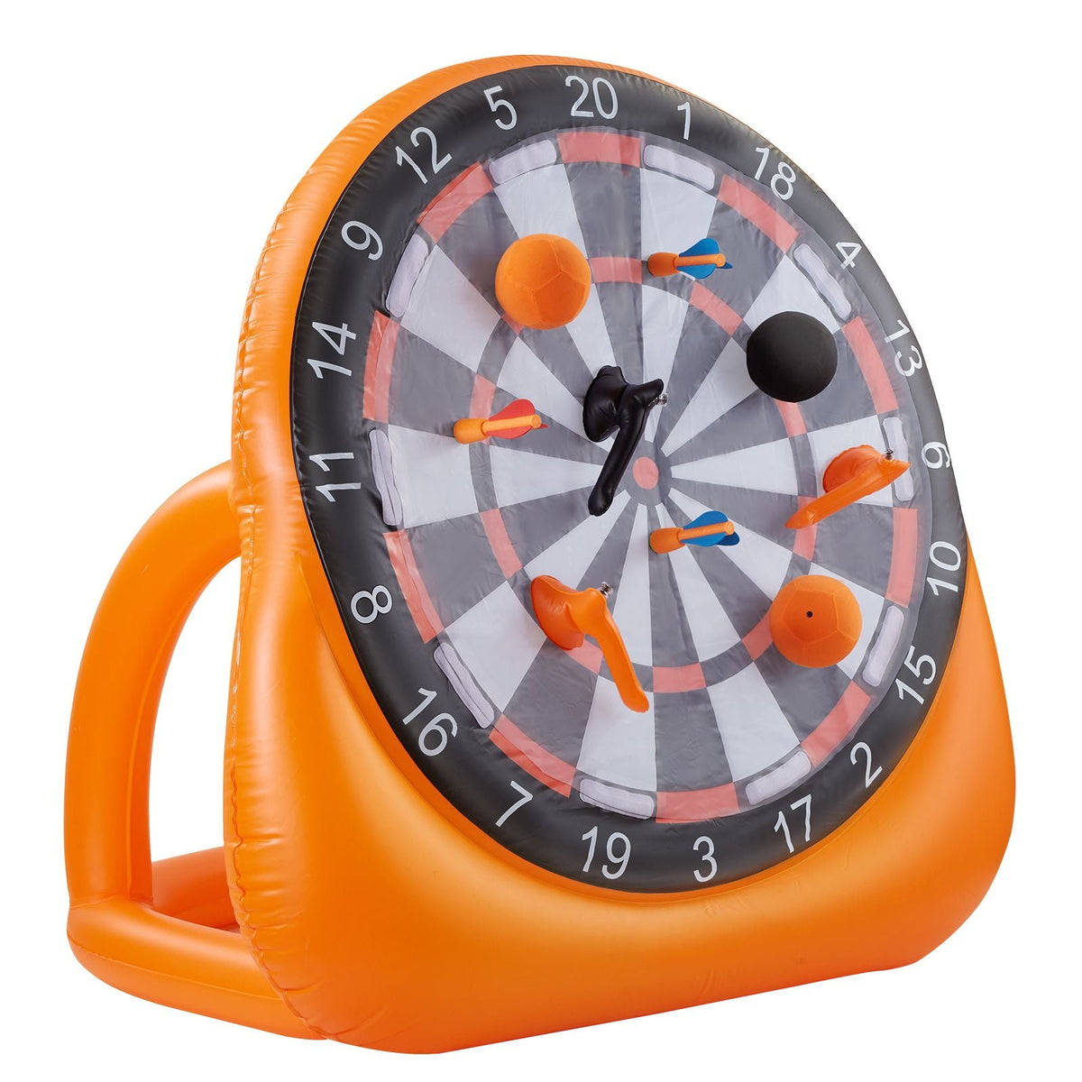Inflatable Soccer Dart Board, over 6 ft High Giant Soccer Dart Board with 4 Kick Balls 6 Darts 6 Axe & Air Pump, 3-Min Setup, Ideal for Giant Yard Games, Giant Kick Darts Game, Soccer Dart Game
