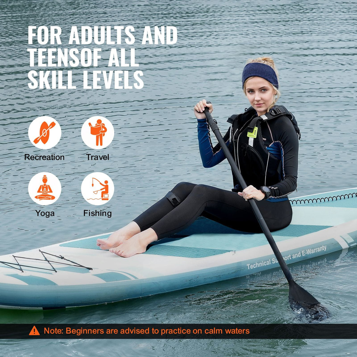 Inflatable Stand Up Paddle Board, 11' x 33" x 6" Wide SUP Paddleboard, with Board Accessories, Pump, Paddle, Fin, Phone Bag, Backpack, Ankle Leash, Repair Kit, Non-slip Deck for Youth & Adults