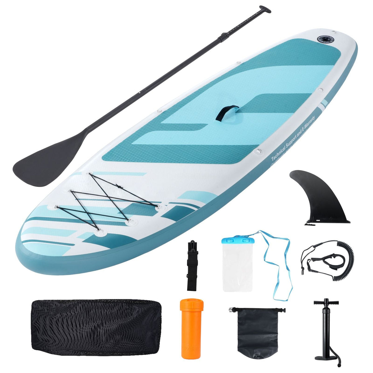 Inflatable Stand Up Paddle Board, 11' x 33" x 6" Wide SUP Paddleboard, with Board Accessories, Pump, Paddle, Fin, Phone Bag, Backpack, Ankle Leash, Repair Kit, Non-slip Deck for Youth & Adults