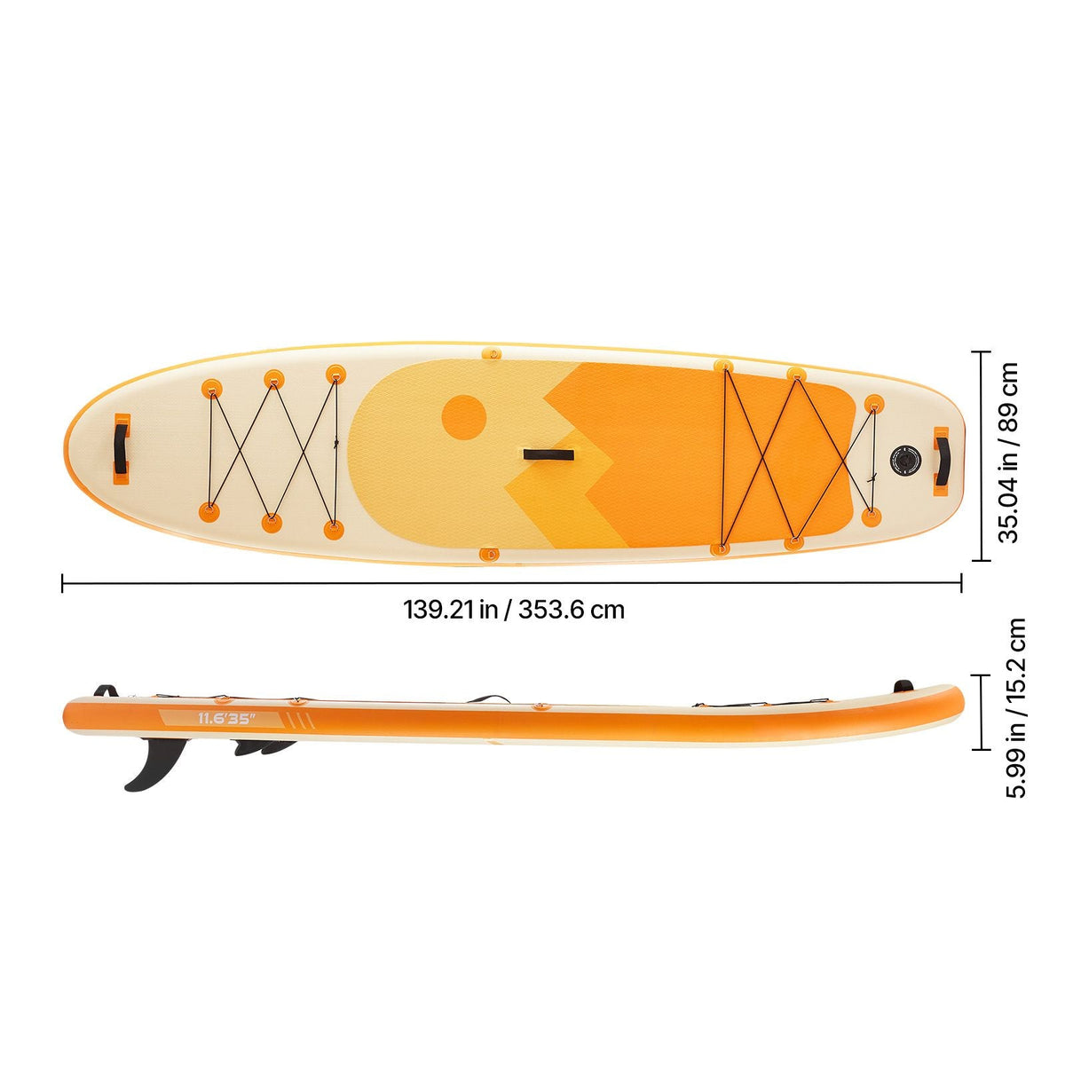 Inflatable Stand Up Paddle Board, 11.6' x 35" x 6" Wide Ultra-Light SUP Paddleboard, All Accessories Included, Pump, Paddle, Fin, Backpack, Ankle Leash, Strap, Non-slip Deck for Youth & Adults