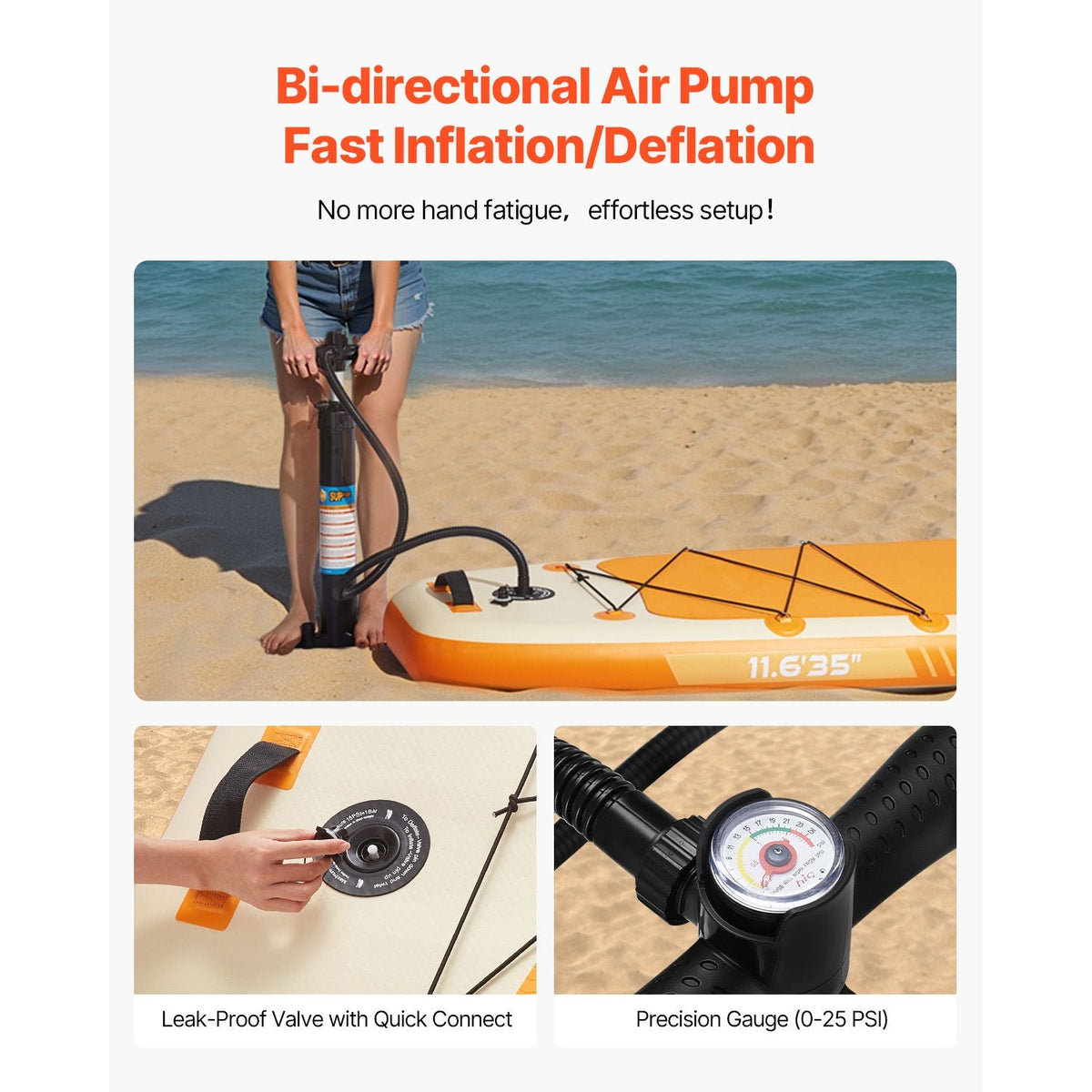 Inflatable Stand Up Paddle Board, 11.6' x 35" x 6" Wide Ultra-Light SUP Paddleboard, All Accessories Included, Pump, Paddle, Fin, Backpack, Ankle Leash, Strap, Non-slip Deck for Youth & Adults