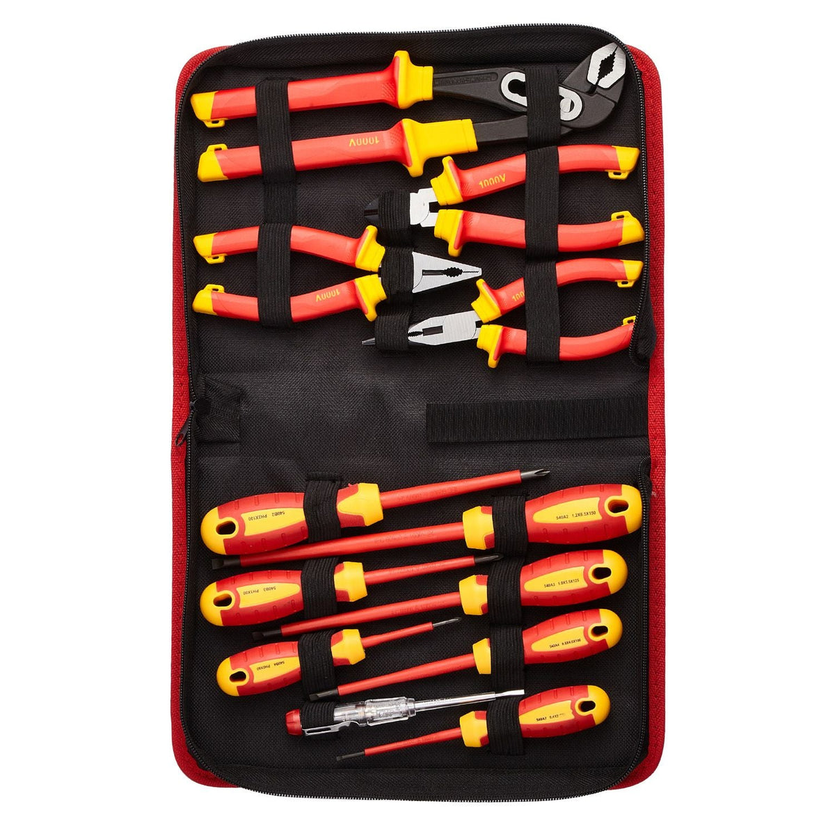 Insulated Screwdriver Set, 12-Piece Professional Electrical Screwdriver Set, 1000V Insulated Electrician Tool Set, with Magnetic Phillips Slotted Tips, Insulated Pliers, and Diagonal Pliers