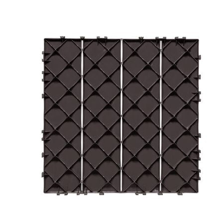 Interlocking Deck Tiles, 10 Pack,12"x12" 10 sq. ft Plastic Waterproof Outdoor Flooring All Weather Use, Patio Floor Decking Covering Tiles for Porch Poolside Balcony Backyard, Dark Brown