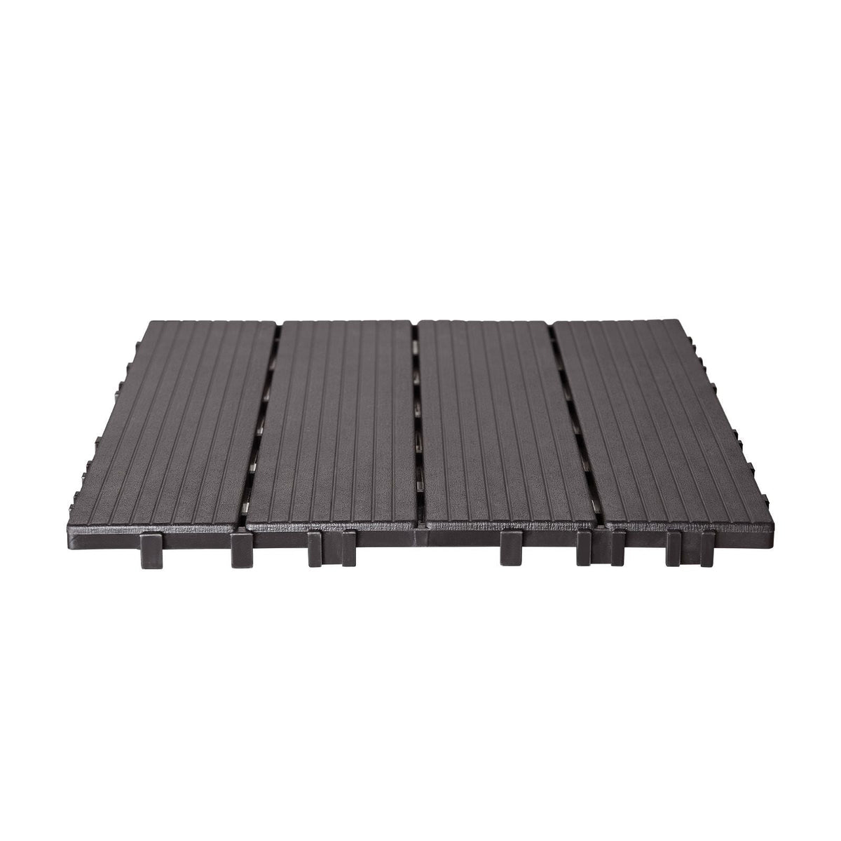 Interlocking Deck Tiles, 36 Pack,11.6"x11.6" 36 sq. ft Plastic Waterproof Outdoor Flooring All Weather Use, Patio Floor Decking Covering Tiles for Porch Poolside Balcony Backyard, Dark Brown