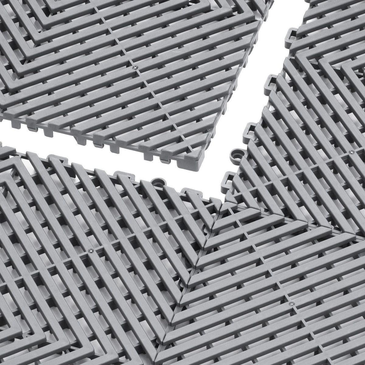 Interlocking Drainage Mat, 12' x 12' Modular Interlocking Cushion, 55 Pcs Splicing Drainage Mats, Non-Slip Gray PP Drainage Floor Tile and Shower Mat, for Garage, Garden, Kitchen & Outdoor