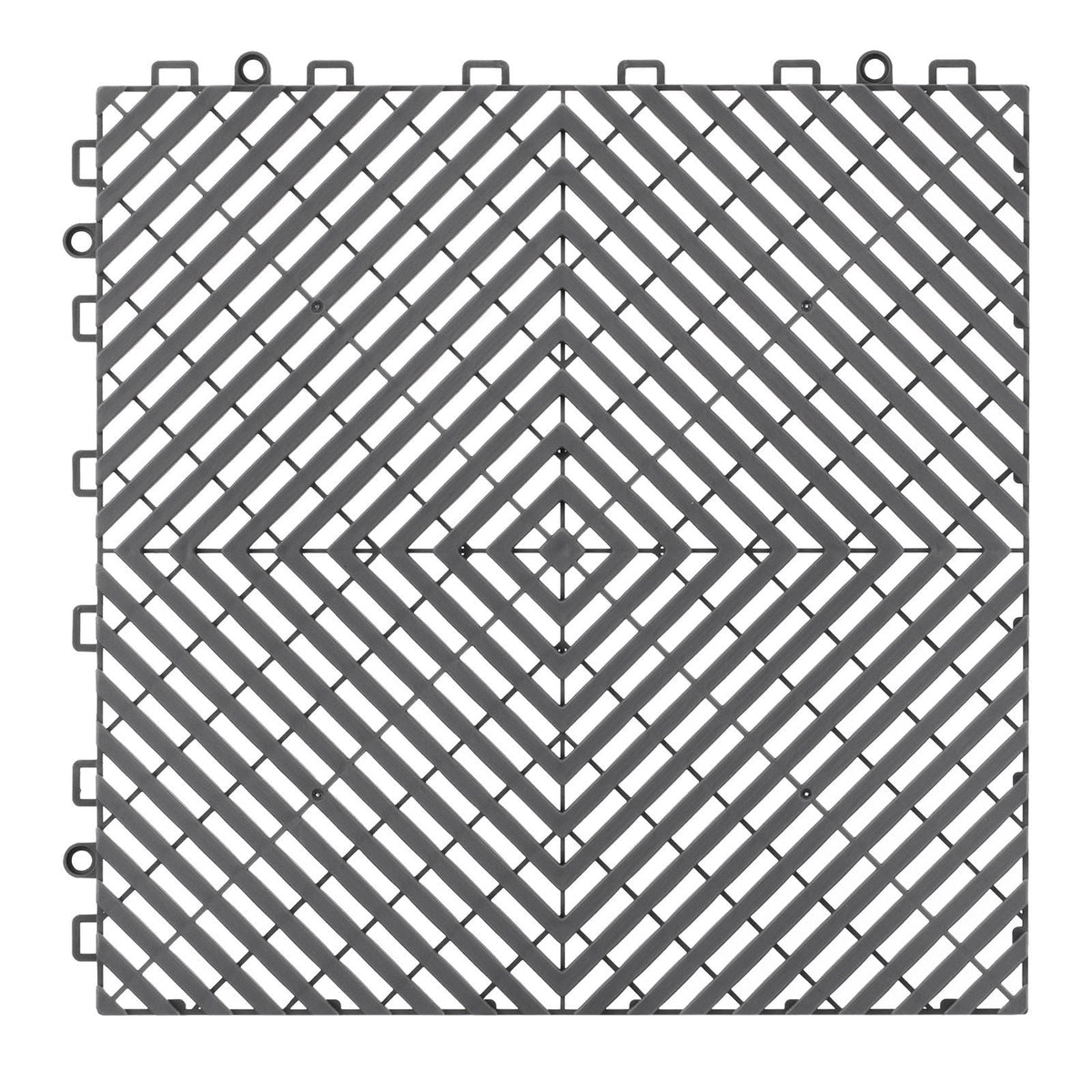 Interlocking Drainage Mat, 12' x 12' Modular Interlocking Cushion, 55 Pcs Splicing Drainage Mats, Non-Slip Gray PP Drainage Floor Tile and Shower Mat, for Garage, Garden, Kitchen & Outdoor