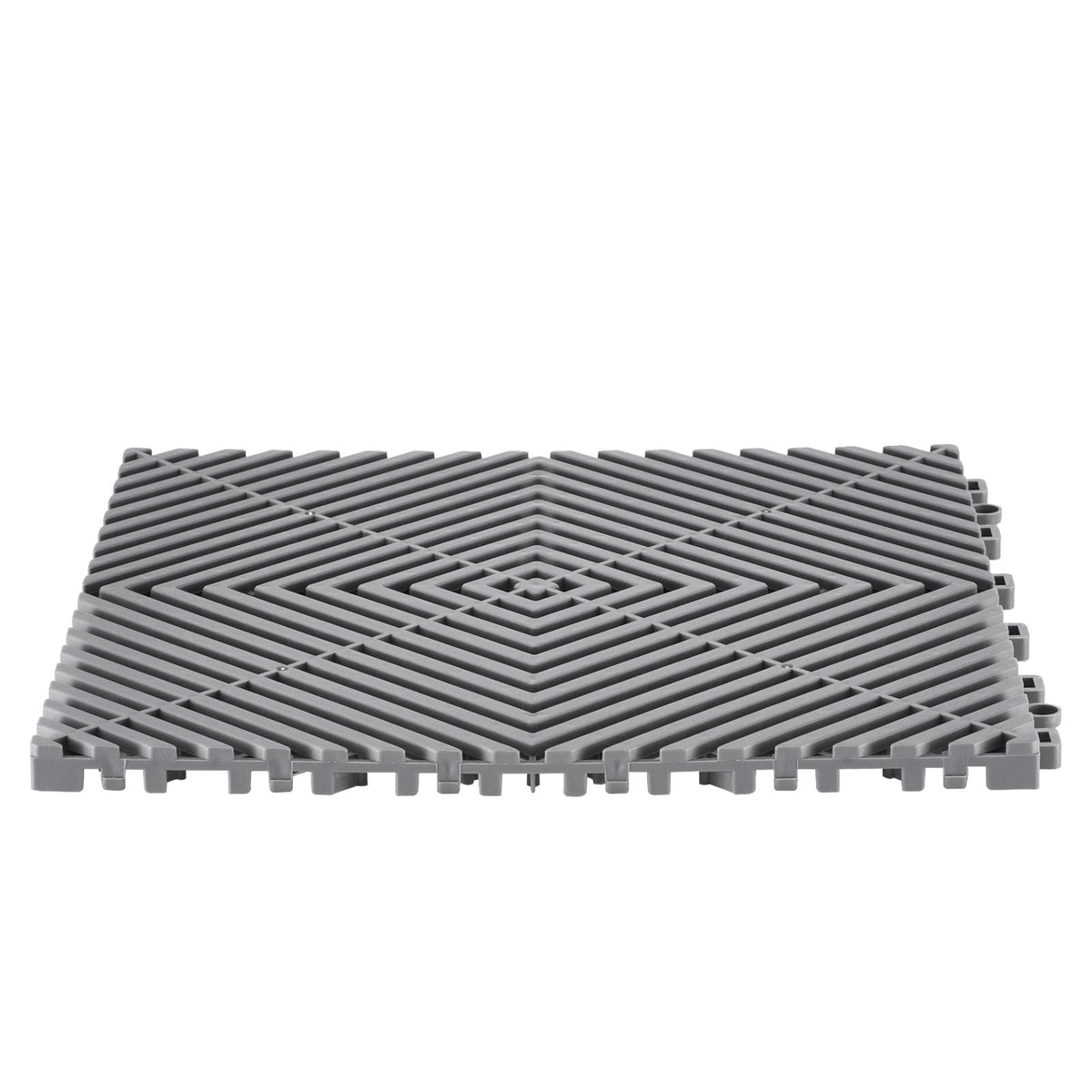 Interlocking Drainage Mat, 12' x 12' Modular Interlocking Cushion, 55 Pcs Splicing Drainage Mats, Non-Slip Gray PP Drainage Floor Tile and Shower Mat, for Garage, Garden, Kitchen & Outdoor