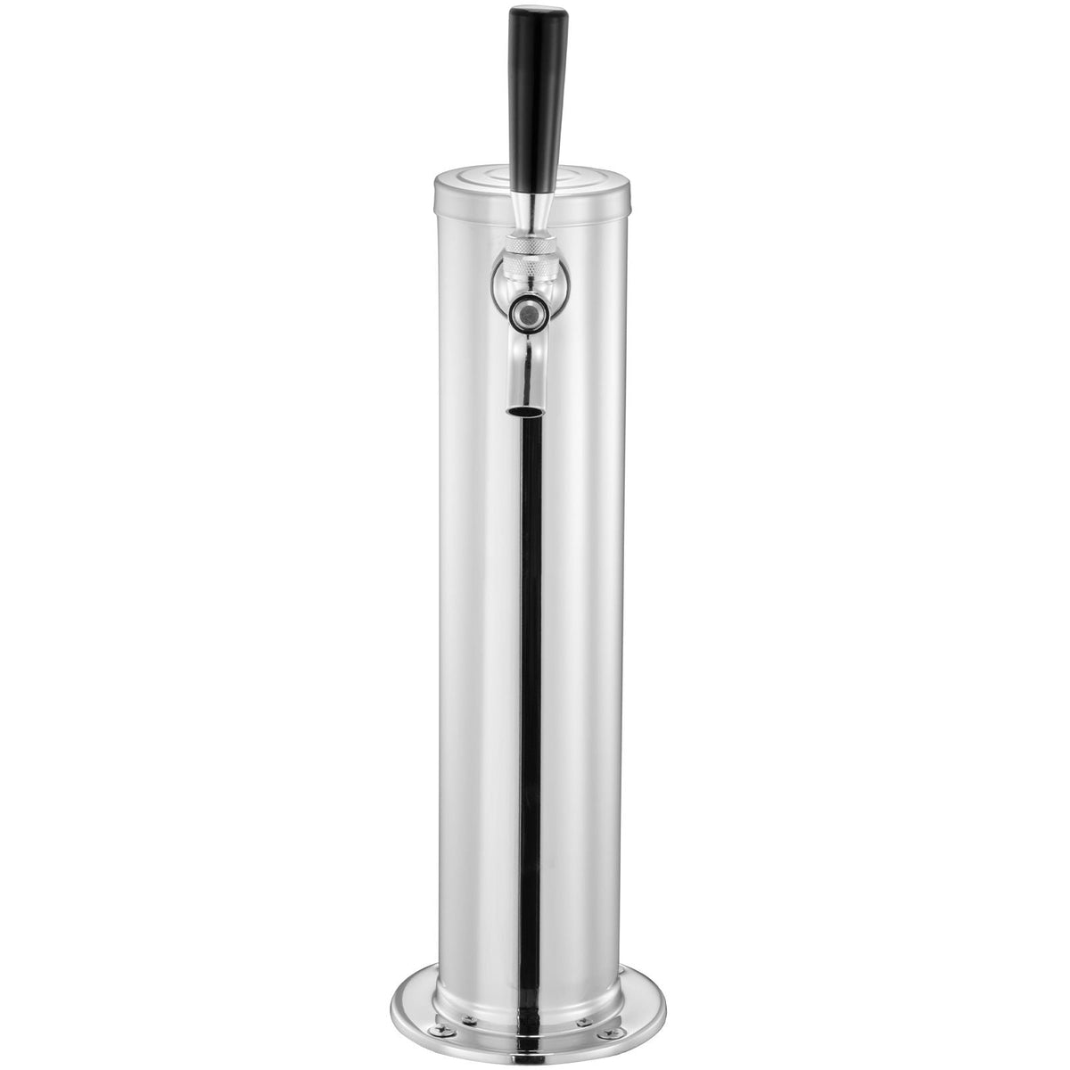 Kegerator Tower Kit, Single Tap Beer Conversion Kit, Stainless Steel Keg Beer Tower Dispenser with Dual Gauge CGA320 Regulator & D-System Keg Coupler, Self-Closing Spring for Party Bar Home