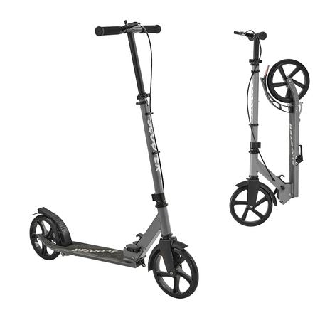 Kick Scooter for Kids Ages 8+, Teens & Adults, 2-Wheel Toddler Scooter with Adjustable Height Handlebar, Wide Anti-Slip Deck, Foldable Lightweight Frame for Boys & Girls up to 220 lbs, Gray
